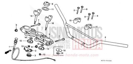 HANDLE PIPE (EXCEPT XL125SA,B,C-CM) XL125SB de 1981